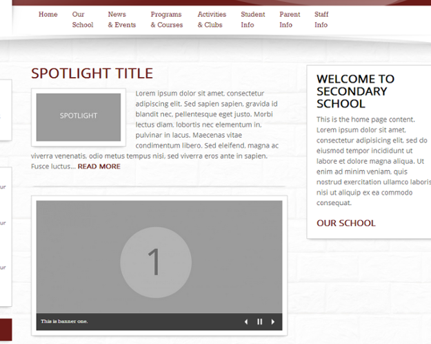 The Spotlight in the Middle Column, above the Rotating Banner.