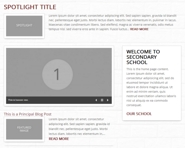 The Spotlight above the Rotating Banner, in it's default position.